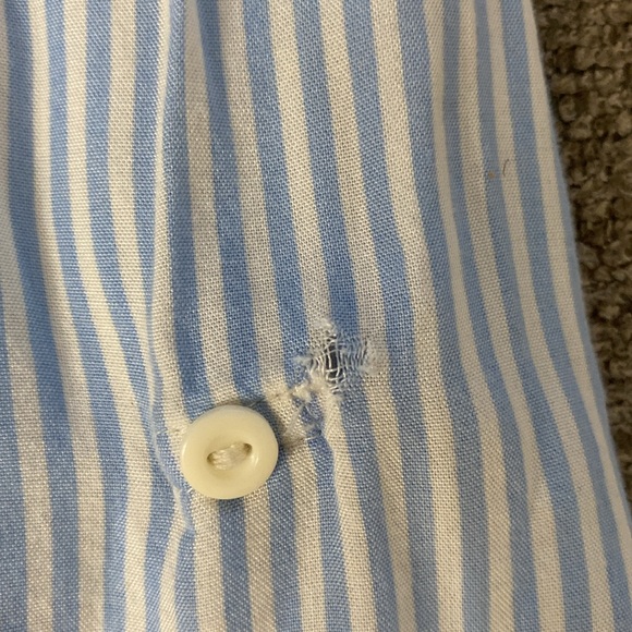 H&M Divided Blue and White Striped Button Down - Picture 3 of 6